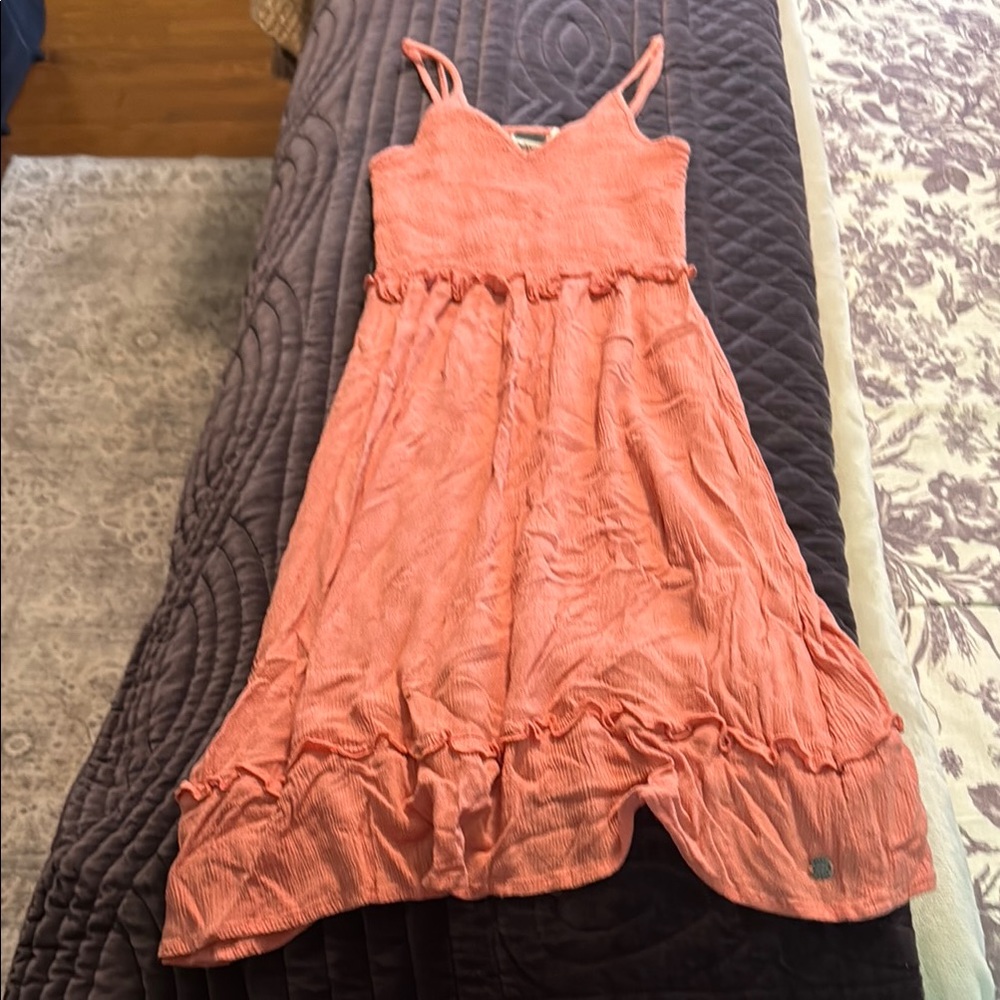 Roxy Pink Sleeveless Tiered Sundress